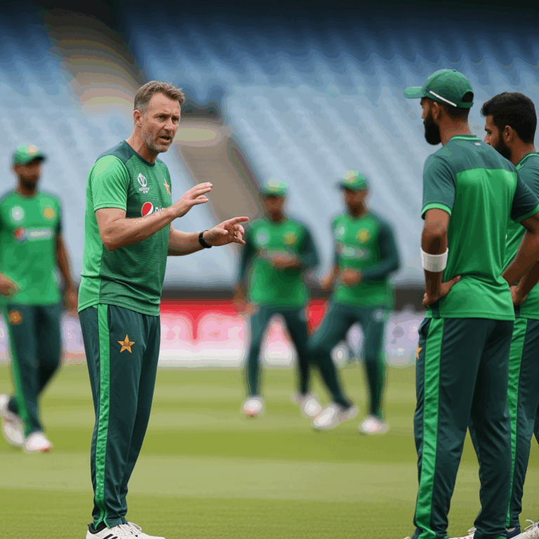 Illustration for: Coach Hesson Prepares Pakistan for India Clash