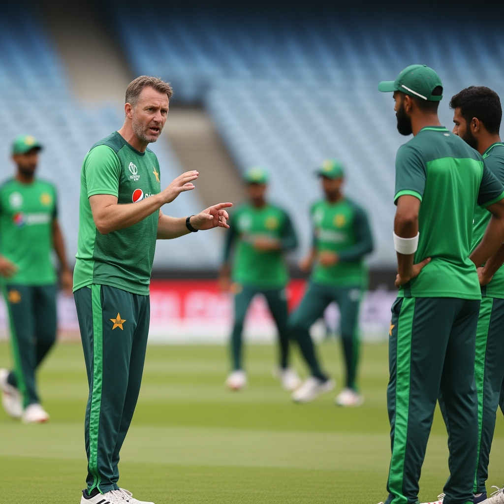 Illustration for: Coach Hesson Prepares Pakistan for India Clash
