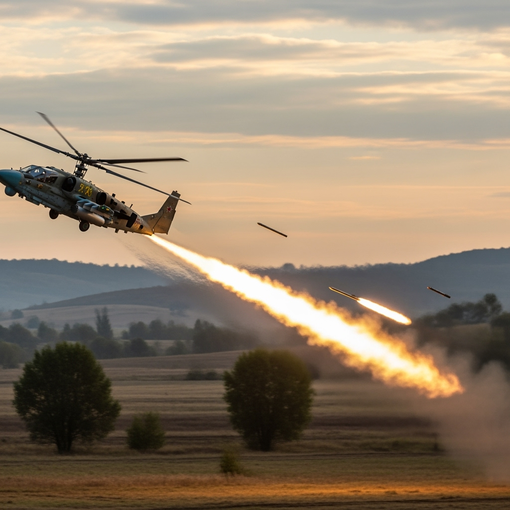 Illustration for: Russian Helicopter Strikes Ukrainian Forces