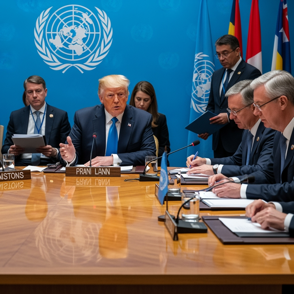 Illustration for: Trump's Meetings at the UN General Assembly