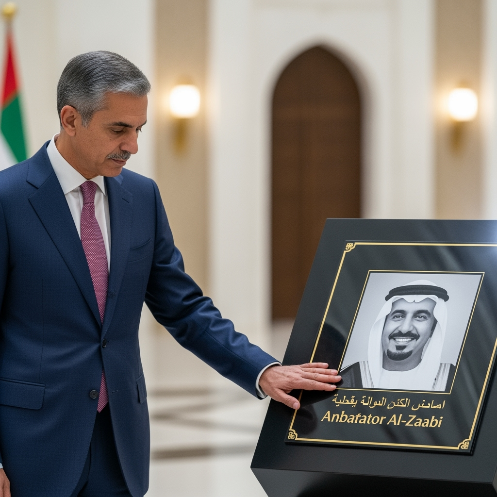 Illustration for: Dr. Gargash Honors Late Ambassador Al-Zaabi