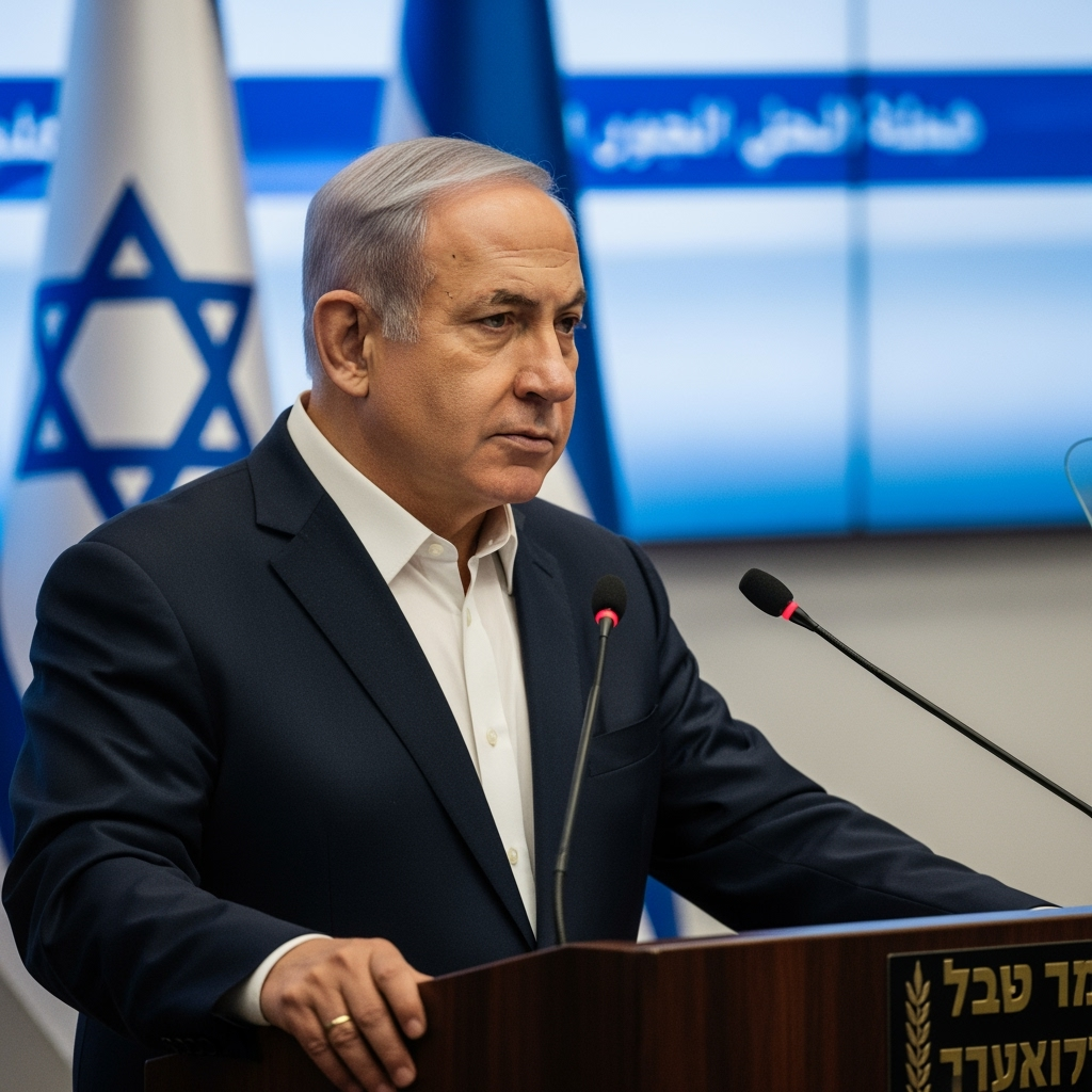 Illustration for: Netanyahu's Address on Gaza Conflict