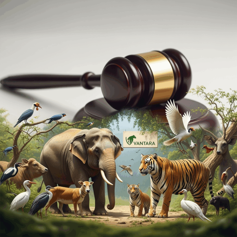 Illustration for: Supreme Court Clears Vantara's Wildlife Efforts