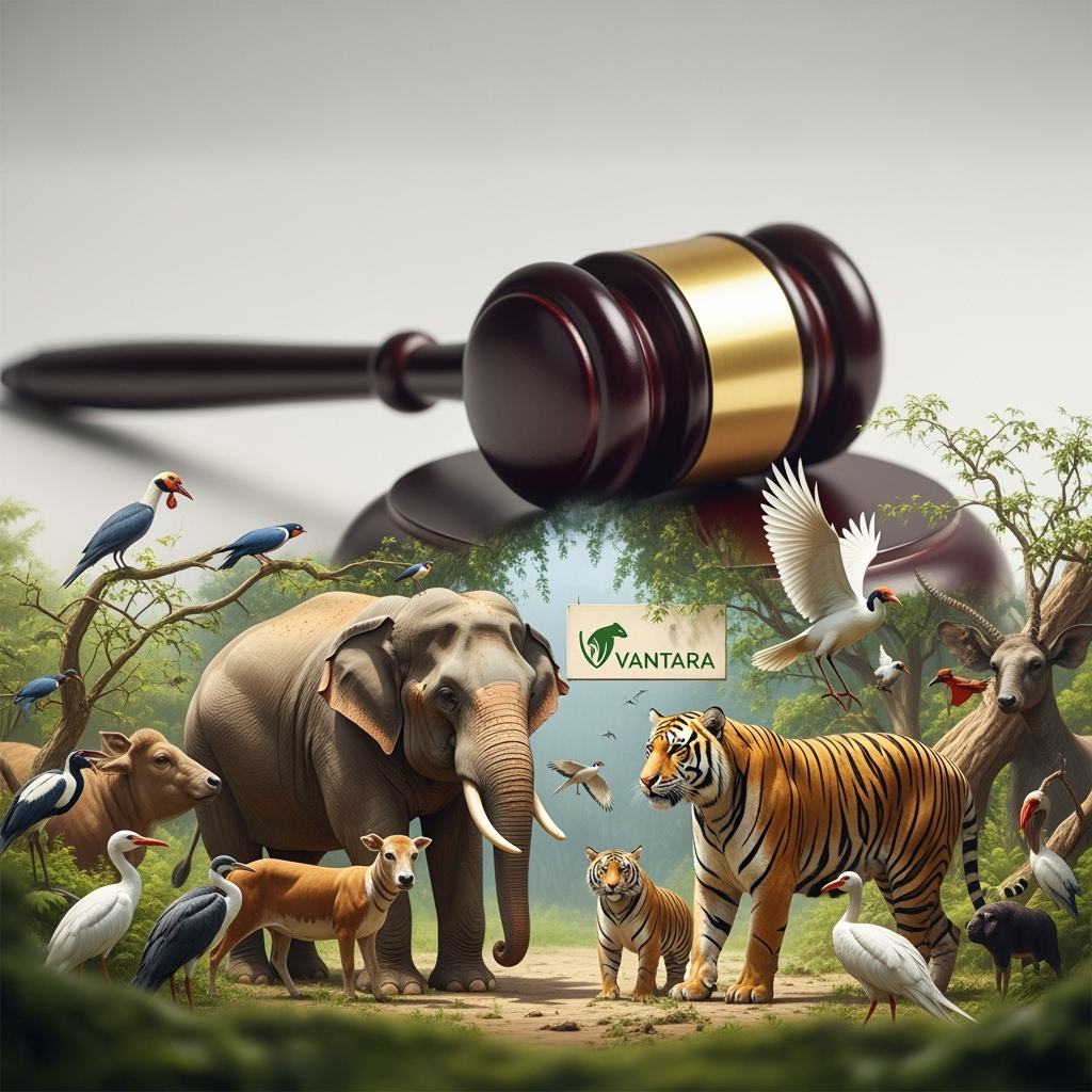 Illustration for: Supreme Court Clears Vantara's Wildlife Efforts