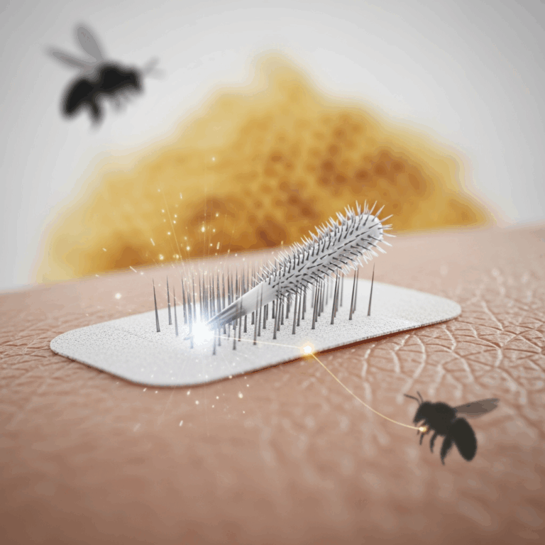 Illustration for: Revolutionary Patch Inspired by Bee Stings