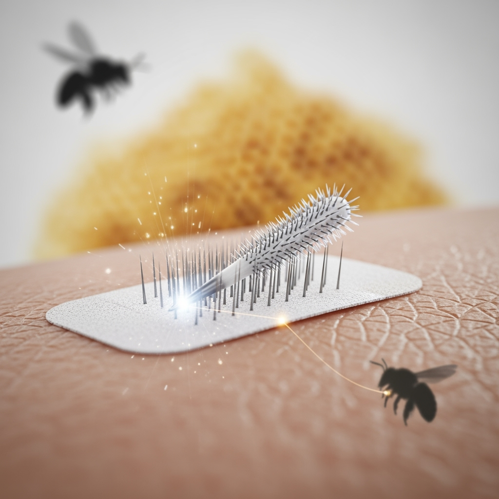 Illustration for: Revolutionary Patch Inspired by Bee Stings