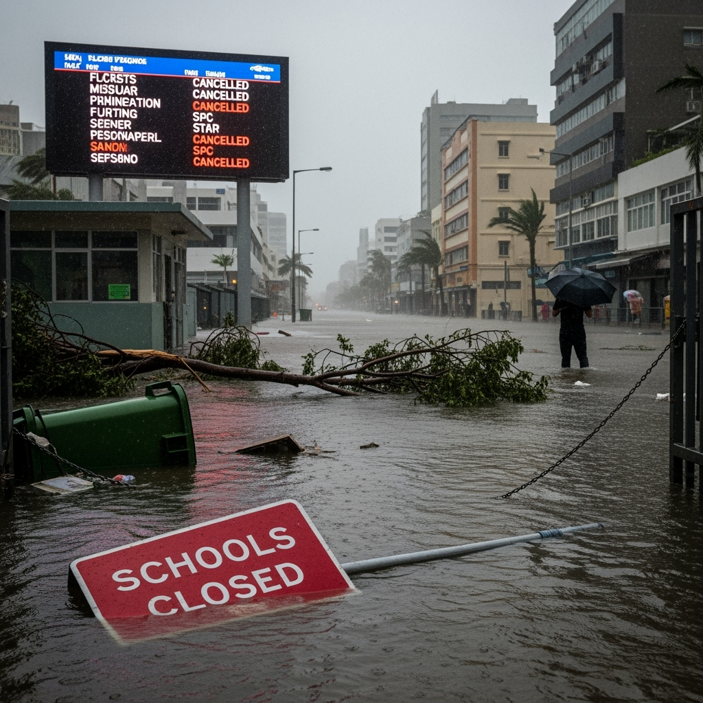 Illustration for: Super Typhoon Ragasa Closes Schools, Disrupts Flights