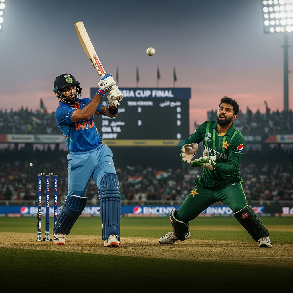 Illustration for: India-Pakistan Asia Cup Final: Key Updates