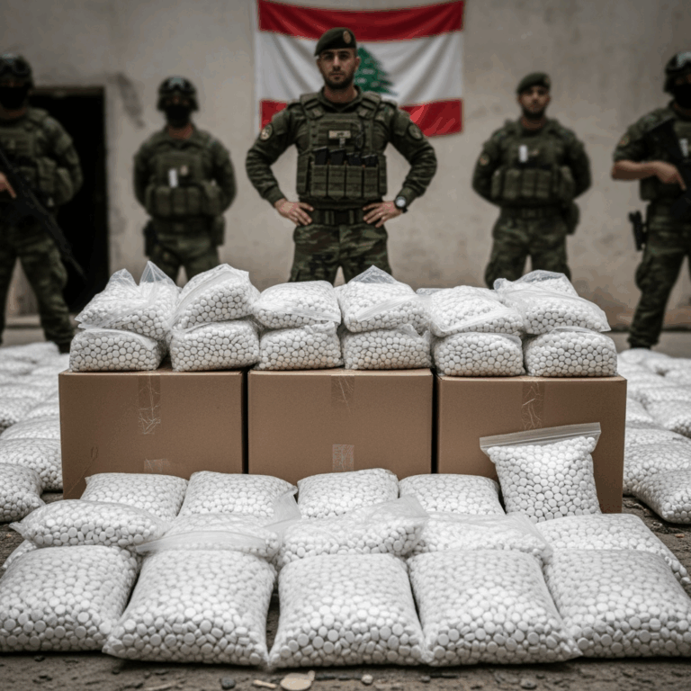 Illustration for: Lebanese Army Seizes 64 Million Captagon Pills