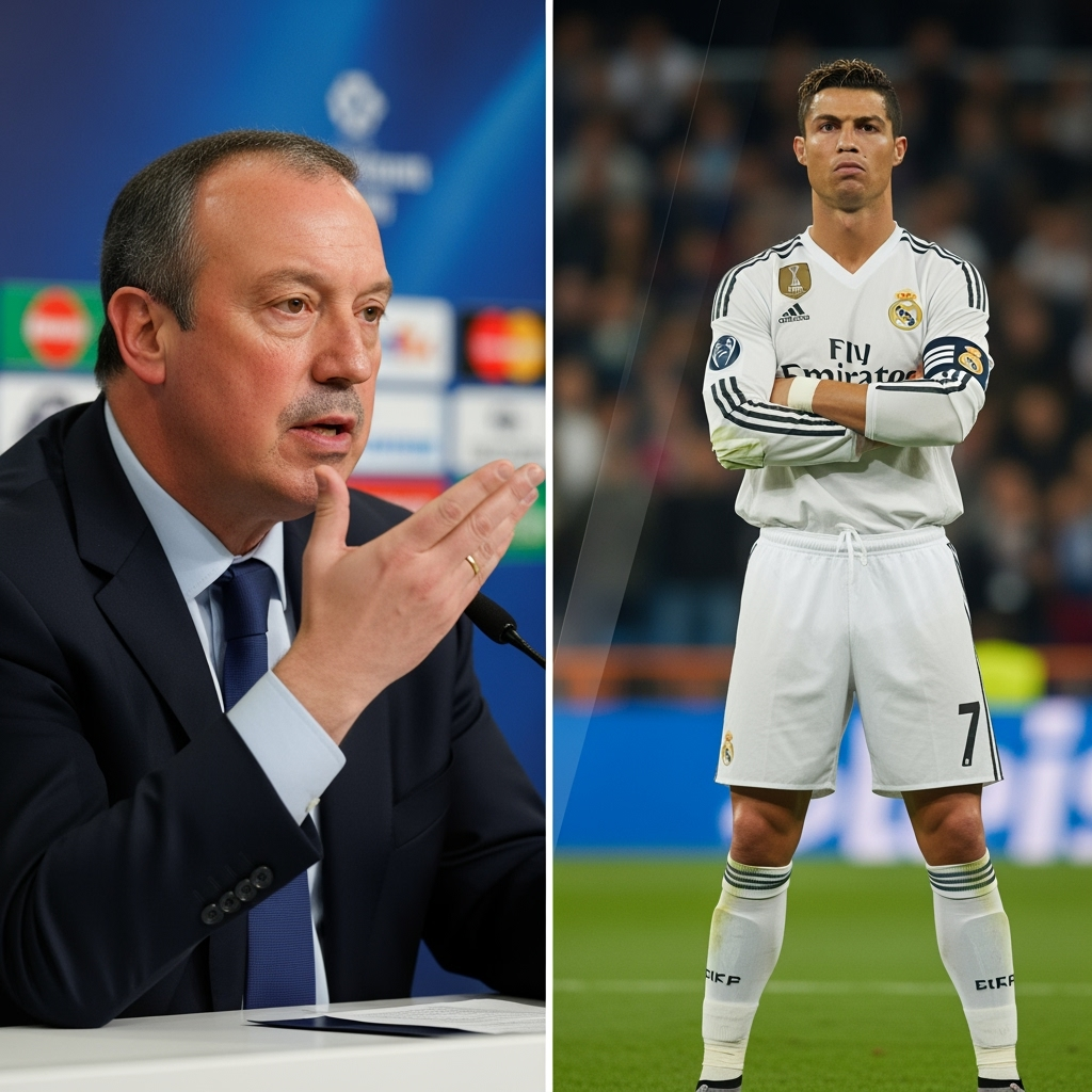Illustration for: Benitez Denies Ronaldo Dispute in Real Madrid Exit