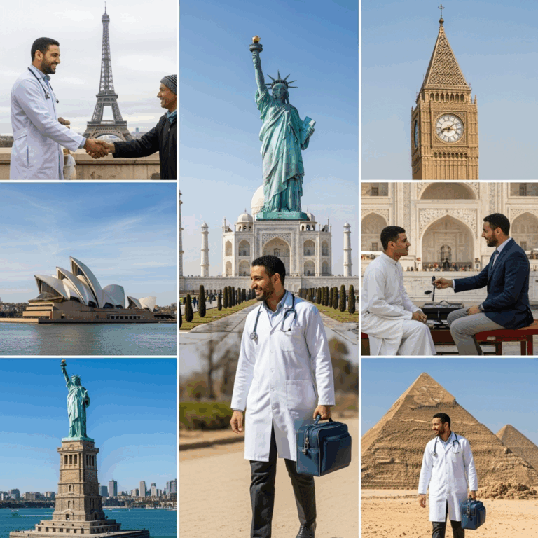 Illustration for: Moroccan Doctor Visits Every Country