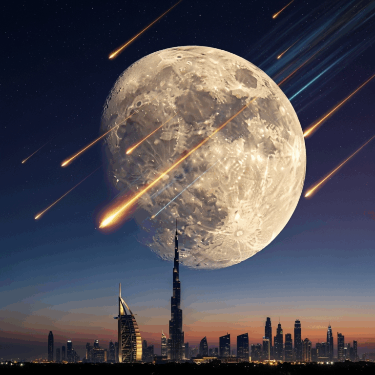 Illustration for: UAE's Celestial Events: Supermoons & Meteor Showers 2025