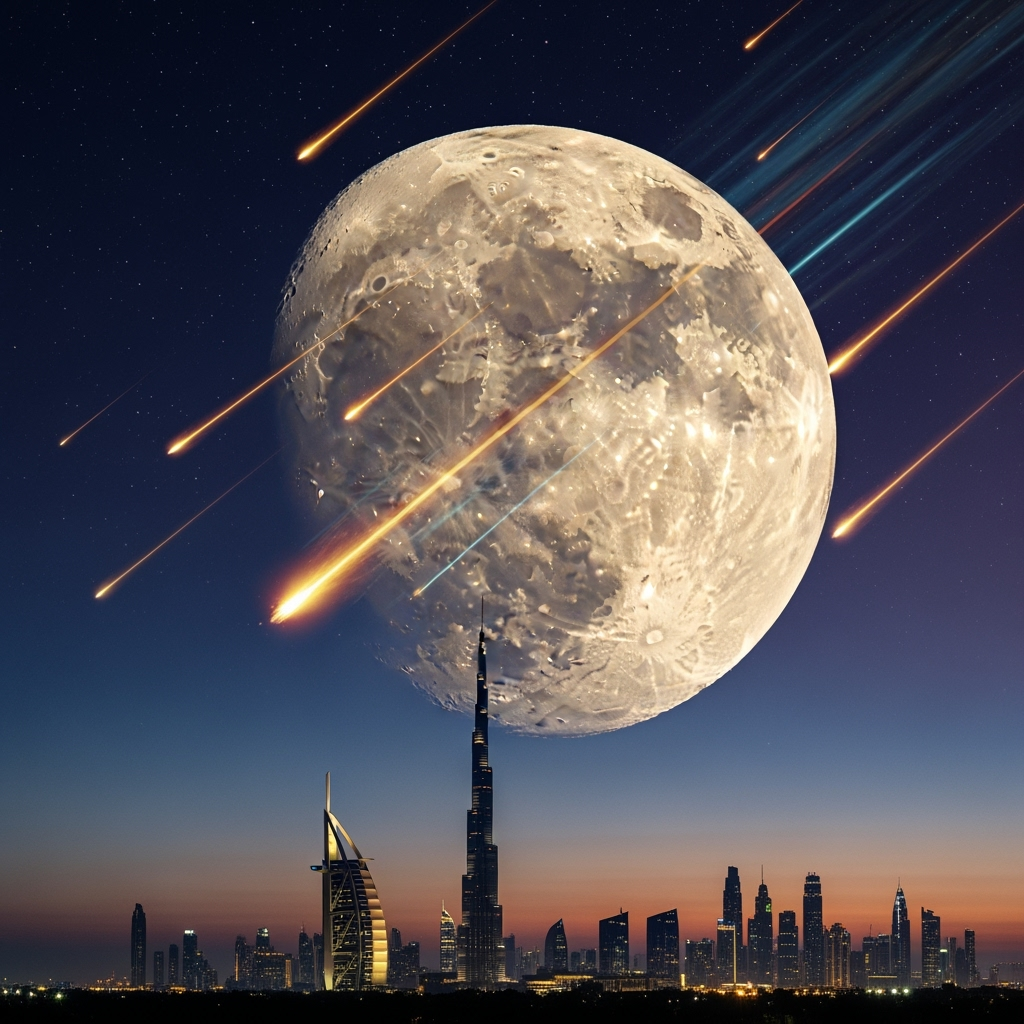 Illustration for: UAE's Celestial Events: Supermoons & Meteor Showers 2025