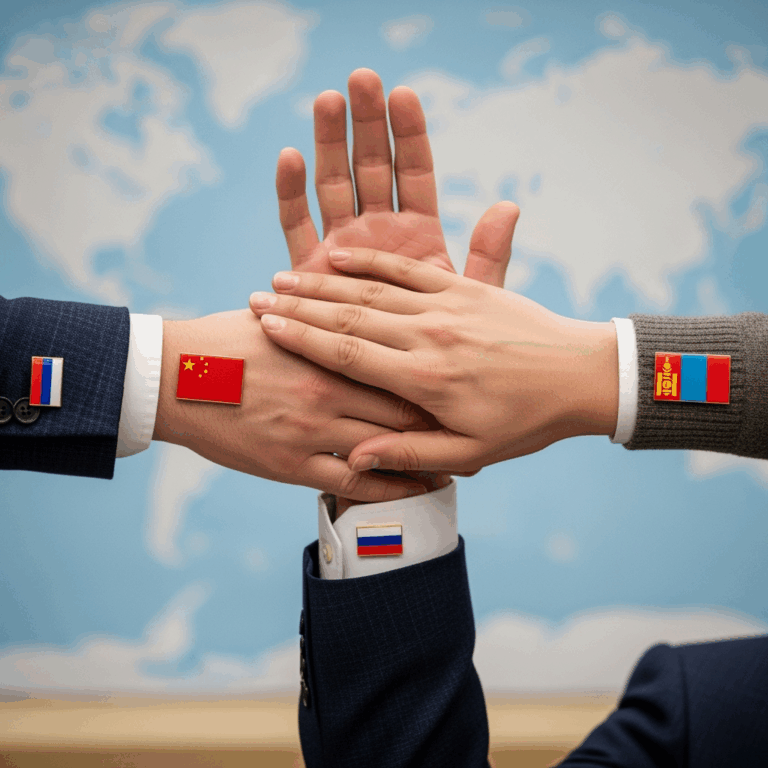 Illustration for: Russia Seeks Multilateral Relations with China and Mongolia