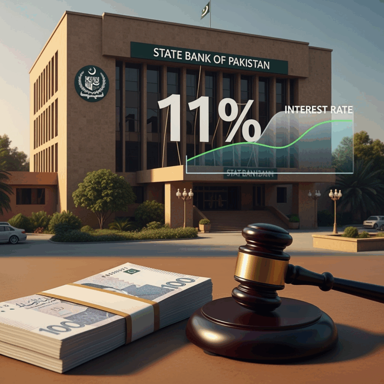 Illustration for: Pakistan's Central Bank Holds Interest Rate at 11%