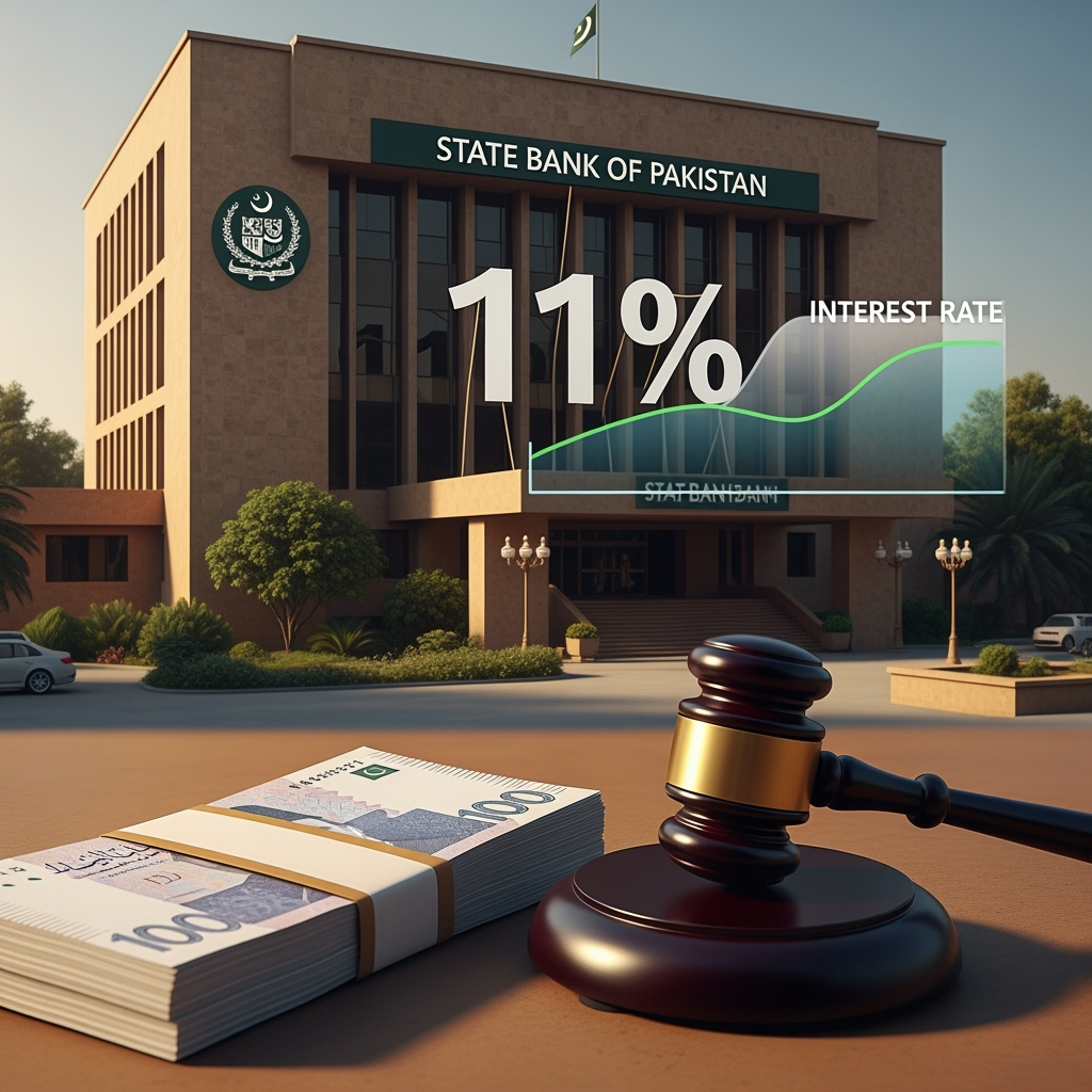 Illustration for: Pakistan's Central Bank Holds Interest Rate at 11%