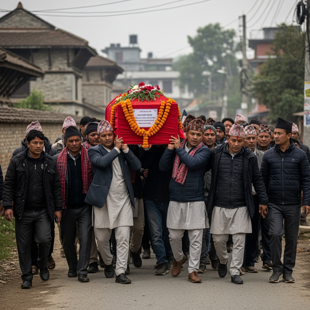 Illustration for: Funerals Held for Victims of Nepal Protests