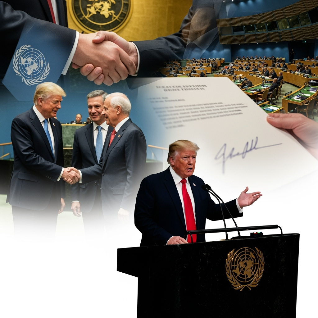 Illustration for: Trump's UN Meeting Highlights