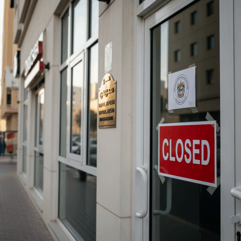 Illustration for: UAE Shuts Down Unlicensed Worker Offices in Al Ain