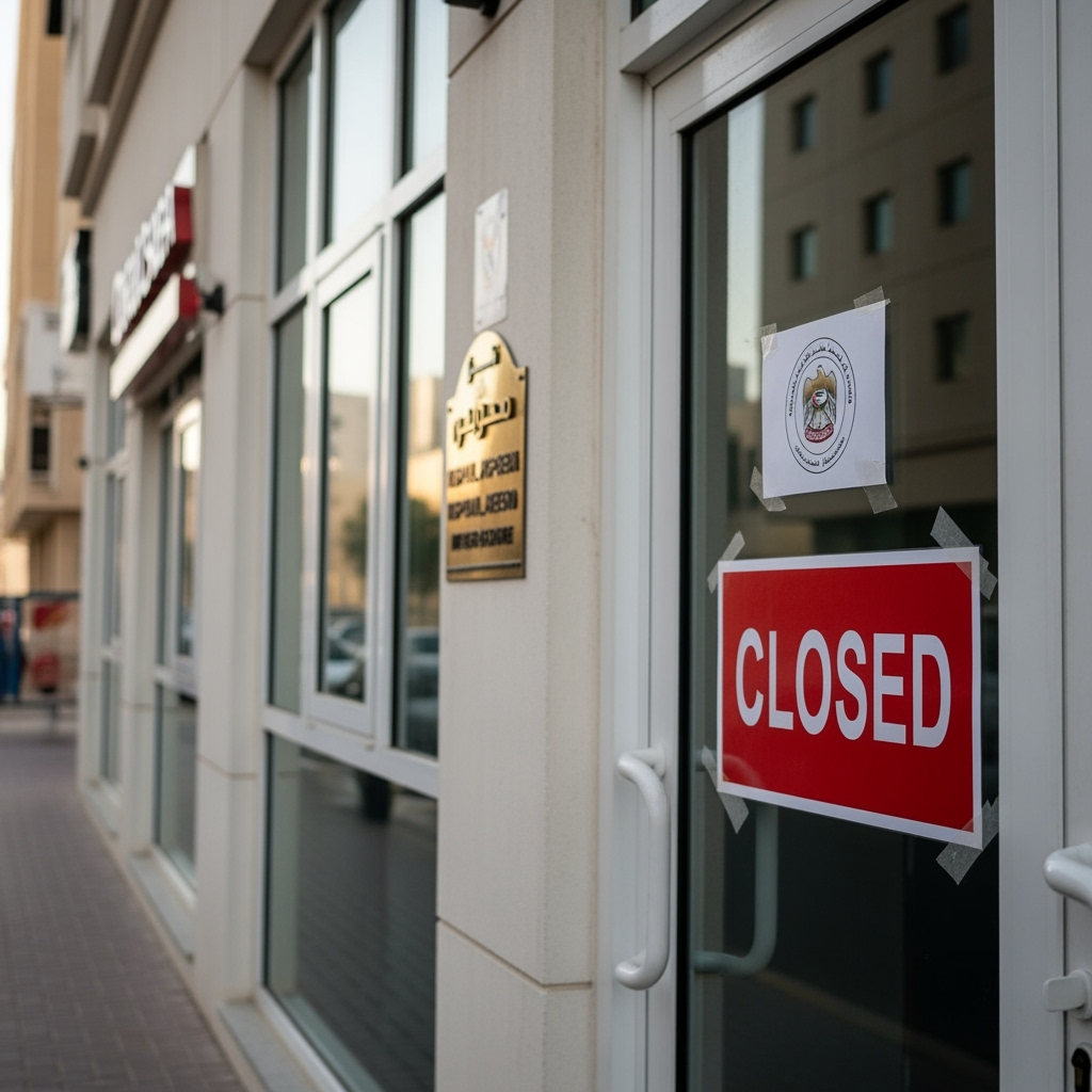 Illustration for: UAE Shuts Down Unlicensed Worker Offices in Al Ain