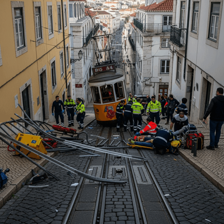 Illustration for: Lisbon Funicular Crash: 15 Dead, 18 Injured