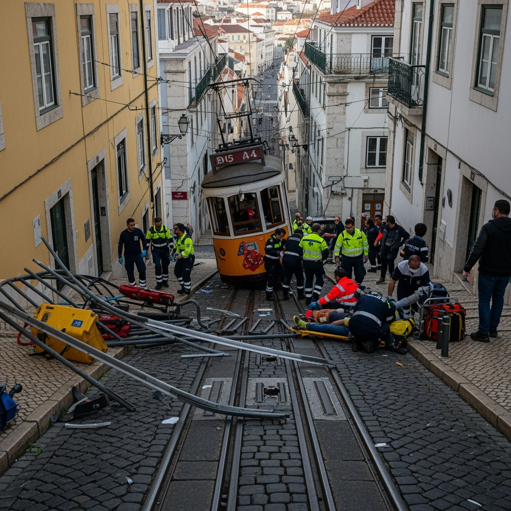 Illustration for: Lisbon Funicular Crash: 15 Dead, 18 Injured