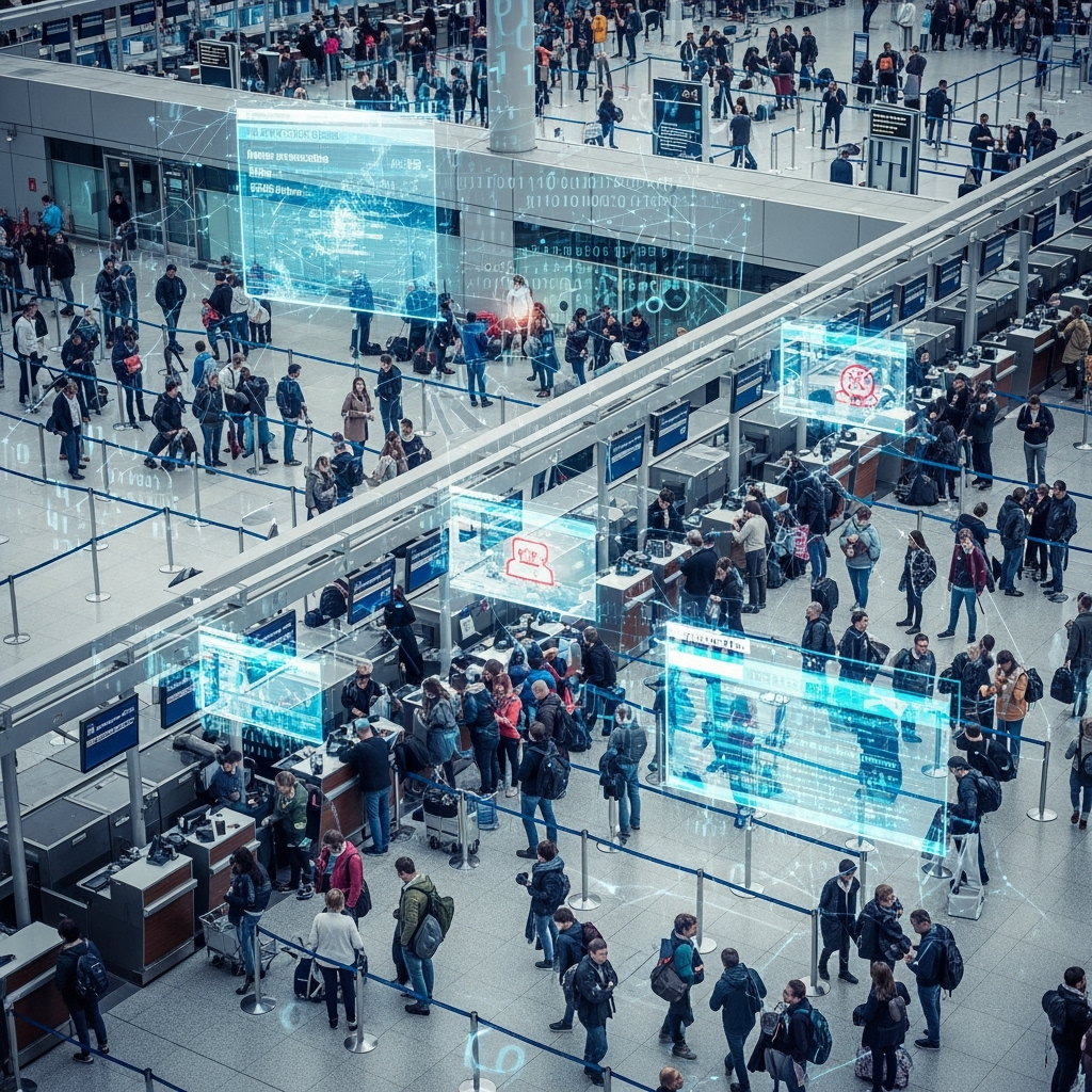 Illustration for: Cyberattack Disrupts Major European Airports