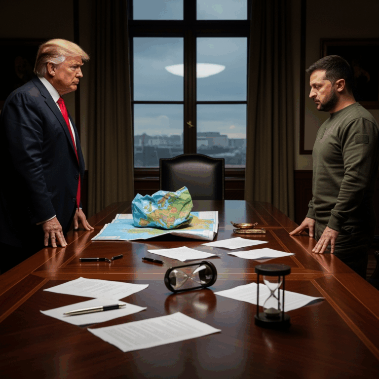 Illustration for: Trump and Zelensky Meeting Attempts Unsuccessful