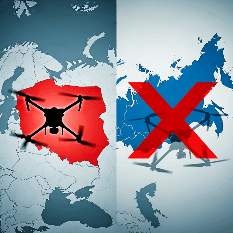 Illustration for: Russia refutes Poland's claims on drone origin