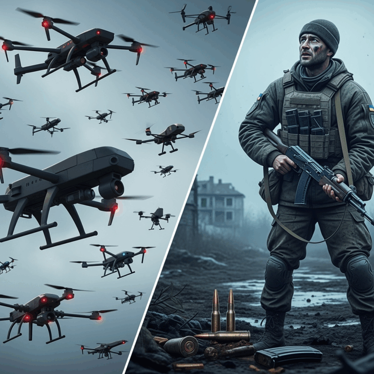 Illustration for: Russia's Drone Empire and Ukrainian Army Shortages
