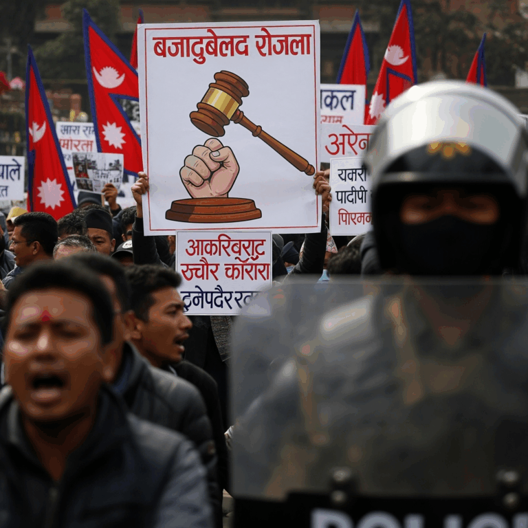 Illustration for: Nepal Unrest: Government Crisis and Protests
