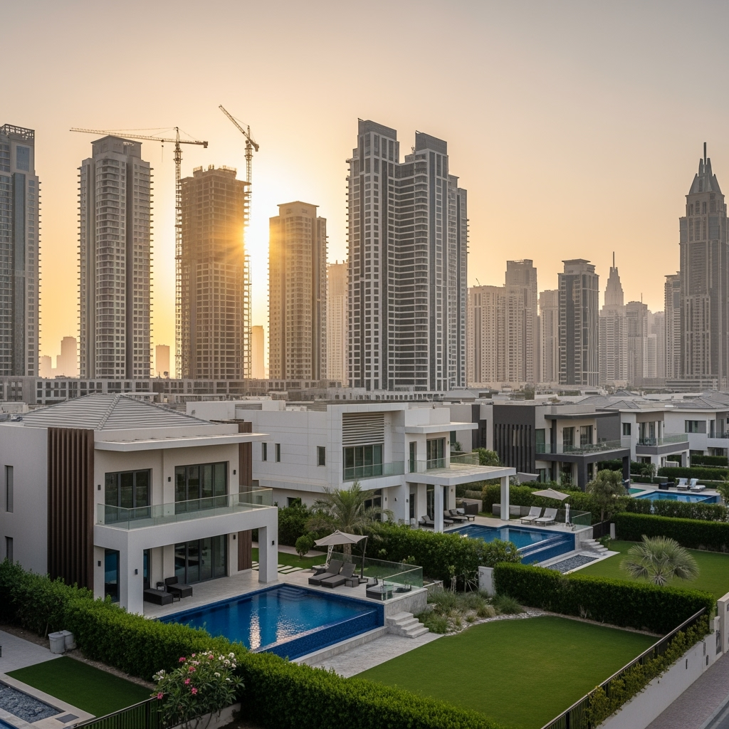 Illustration for: Dubai Real Estate Growth: Villas Lead, Apartments Rise