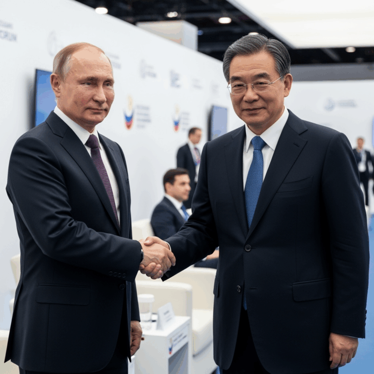 Illustration for: Putin Meets with Chinese Official at Economic Forum