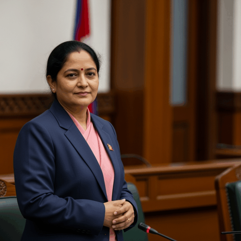 Illustration for: Sushila Karki: Nepal's First Female Prime Minister