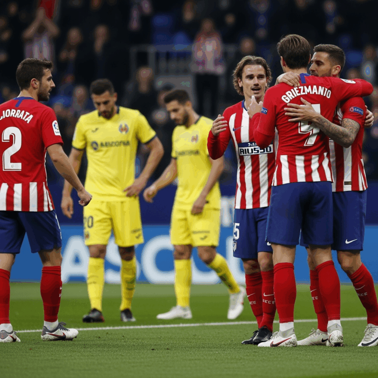 Illustration for: Atletico Madrid Triumphs Over Villarreal 2-0