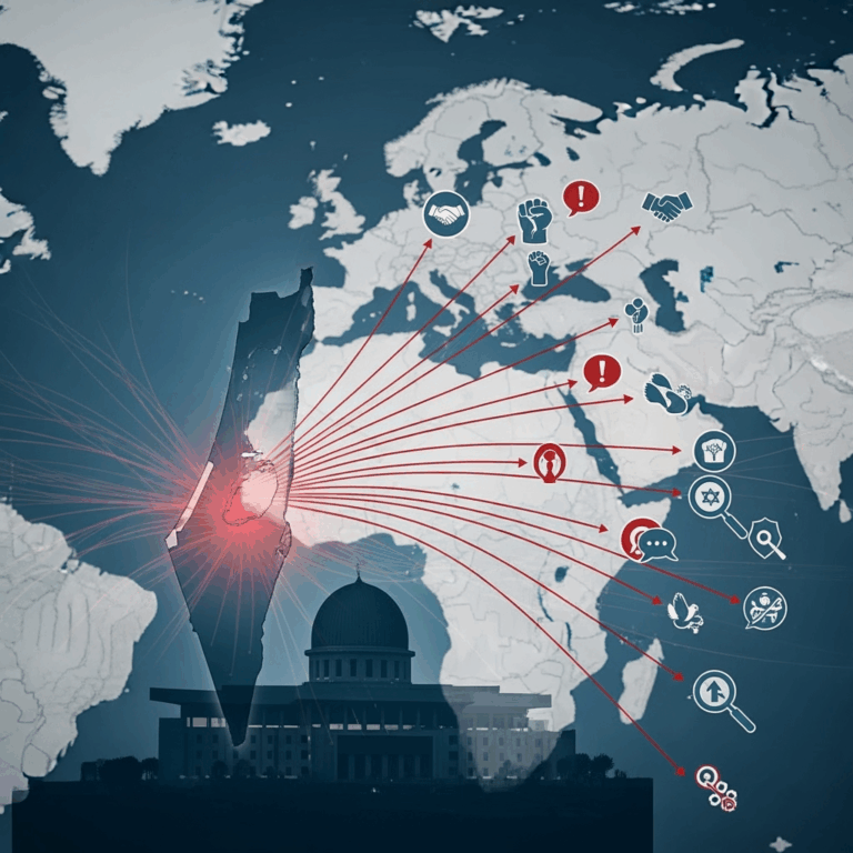 Illustration for: Israel's Actions and International Reactions