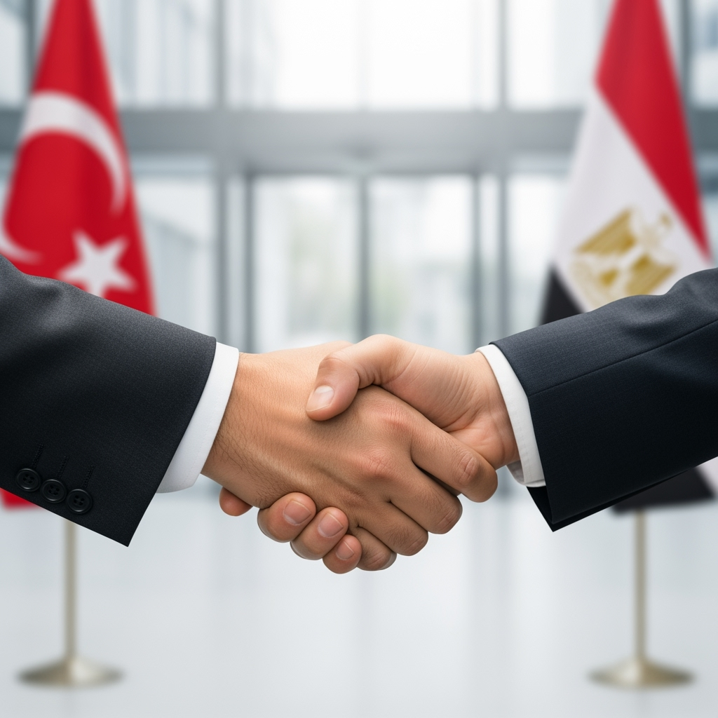 Illustration for: Turkey and Egypt Strengthen Bilateral Ties