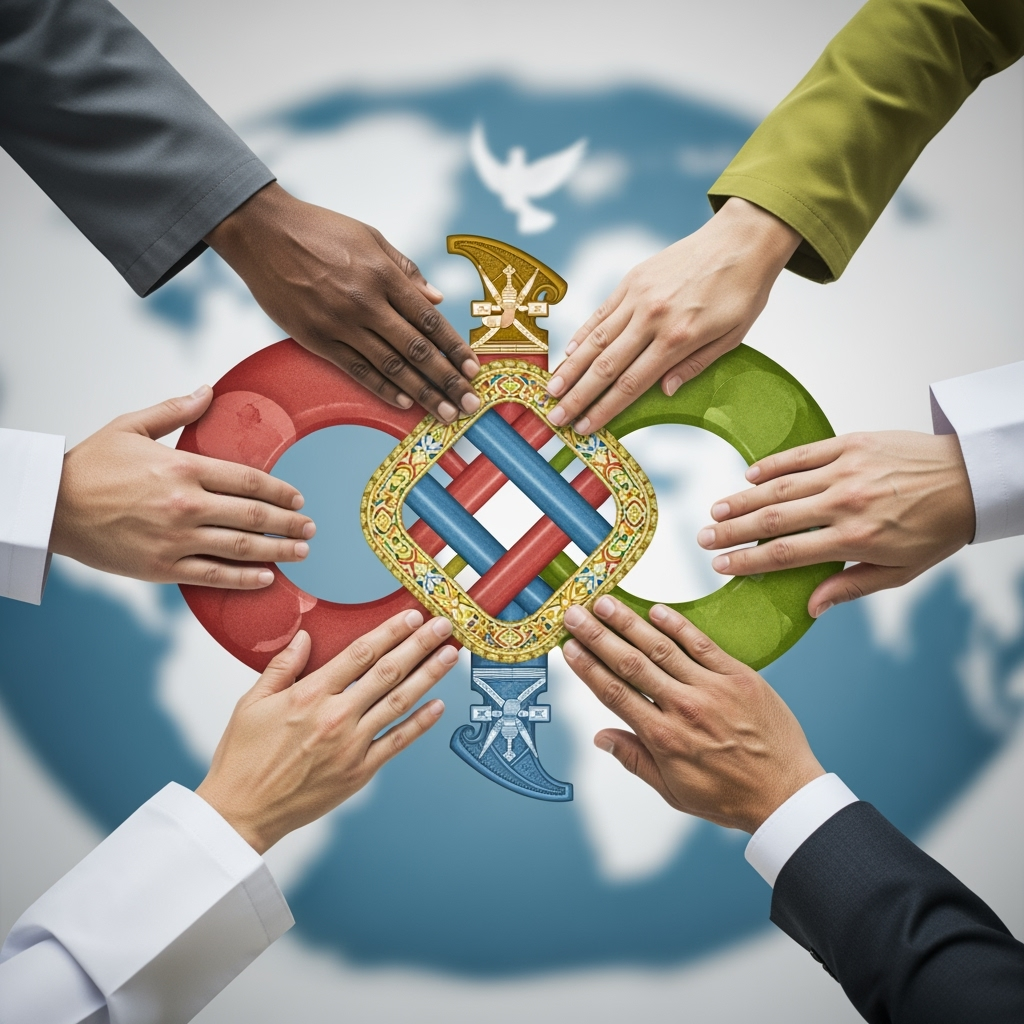 Illustration for: Oman's Role in International Partnerships and Peace