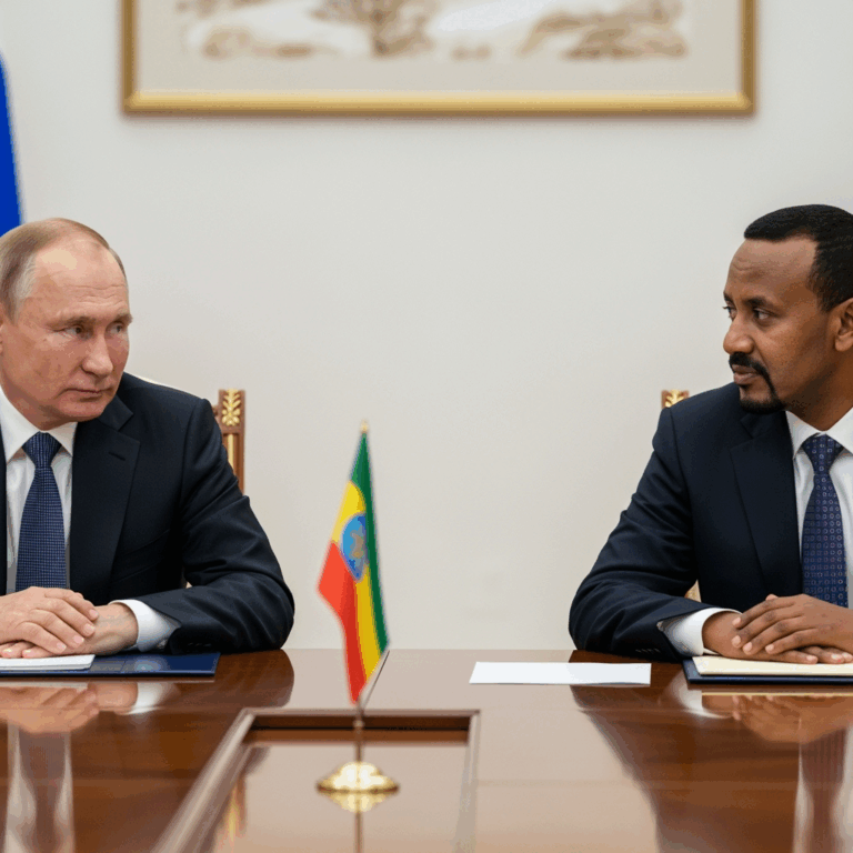 Illustration for: Putin and Ethiopian PM Discuss Bilateral Ties