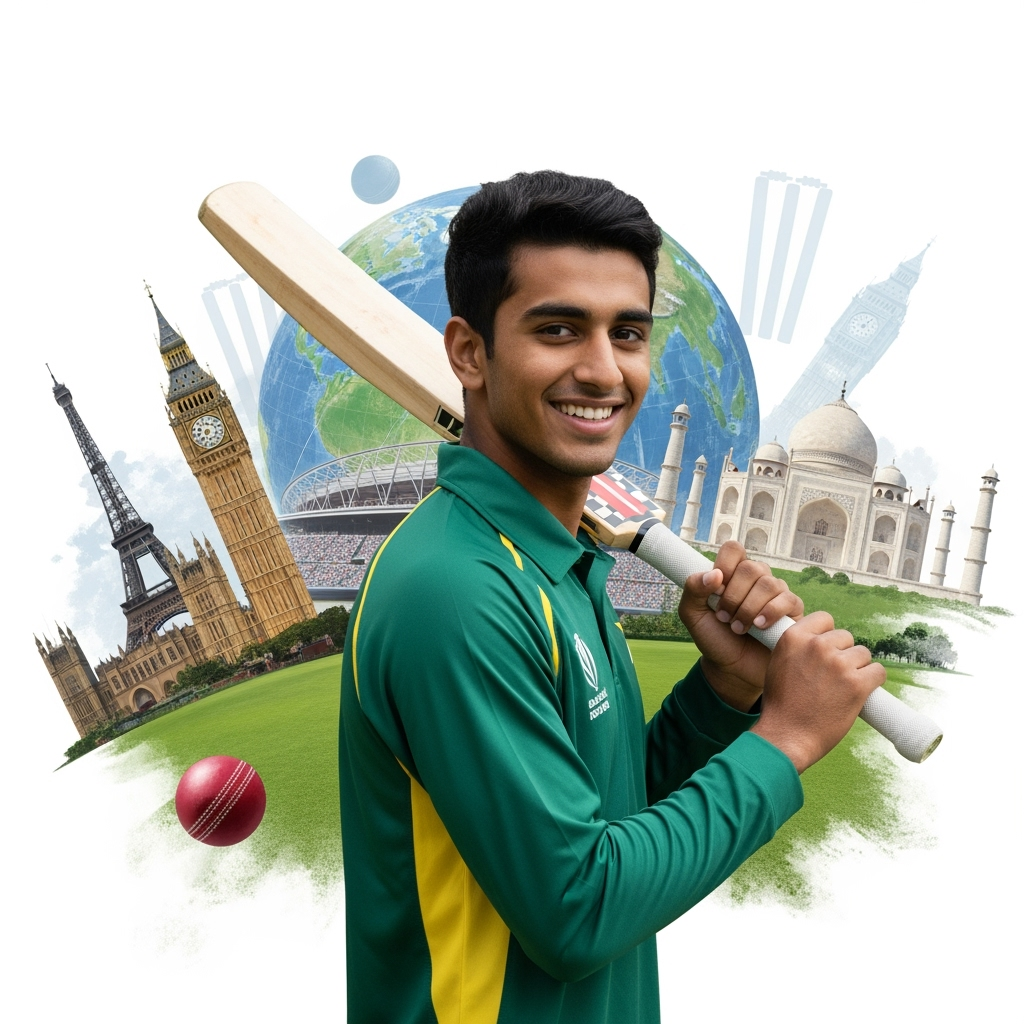Illustration for: Hassan Khan's Passion for Cricket Transcends Borders