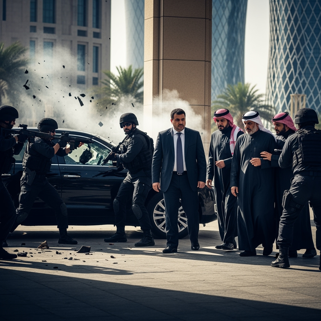 Illustration for: Explosion in Doha: Assassination Attempt on Hamas Leaders