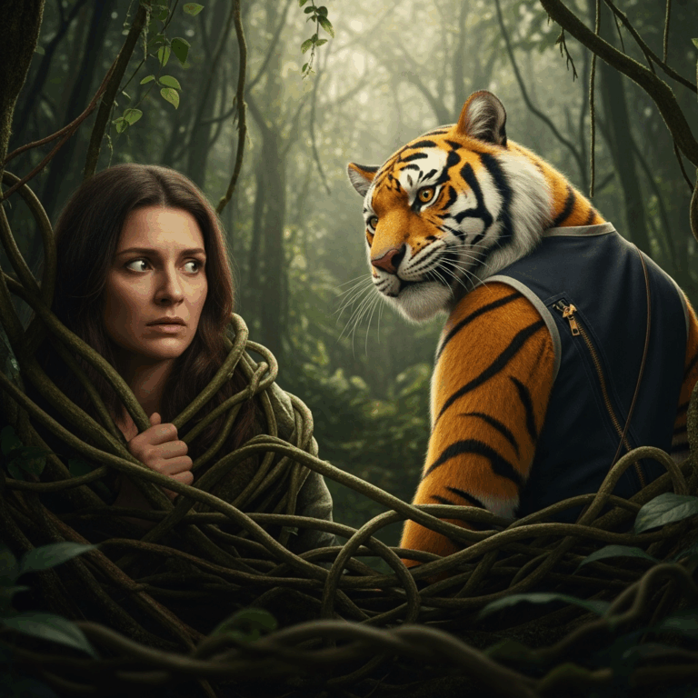 Illustration for: Mother's Fake Tiger Story Unravels in India