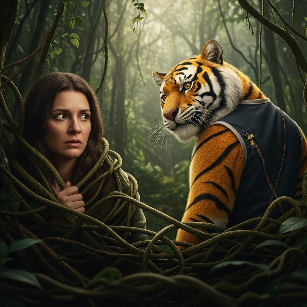 Illustration for: Mother's Fake Tiger Story Unravels in India