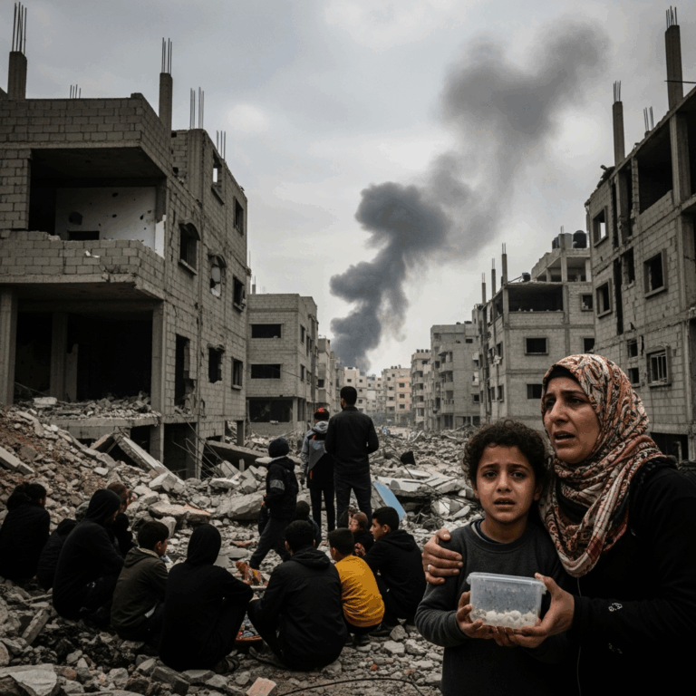 Illustration for: Escalation and Humanitarian Crisis in Gaza