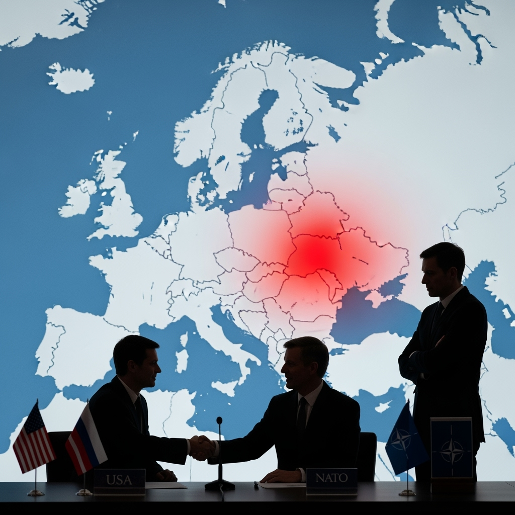 Illustration for: Europe's NATO Crisis and US-Russia Talks