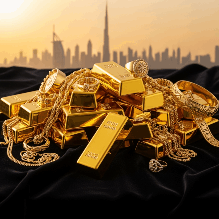 Illustration for: Gold Prices in Dubai Dip After Record High
