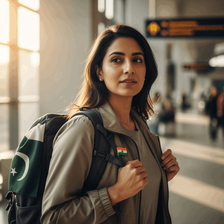 Illustration for: Maryam's Solo Journey to India-Pakistan Match
