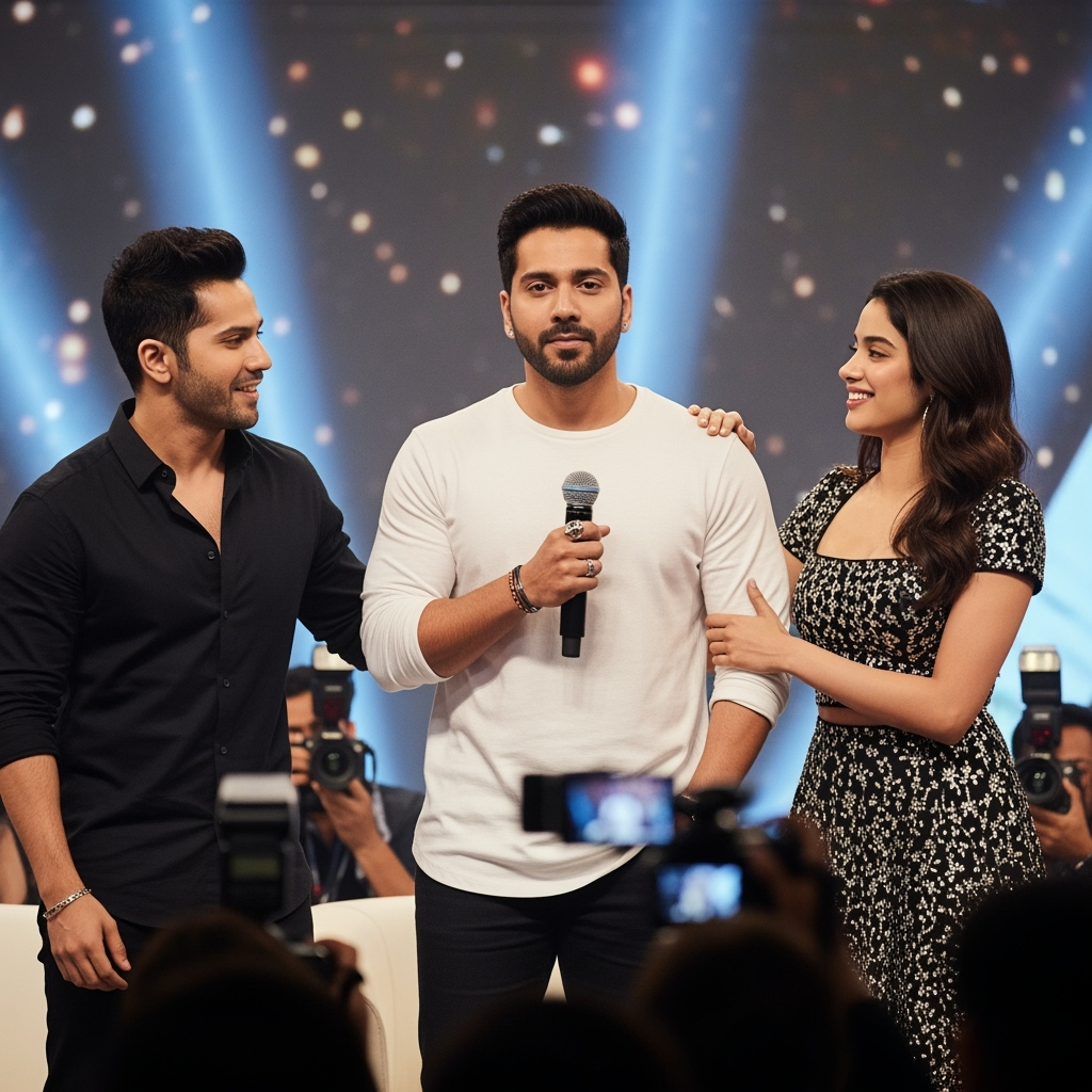 Illustration for: Guru Randhawa Unveils 'PERFECT' with Varun & Janhvi