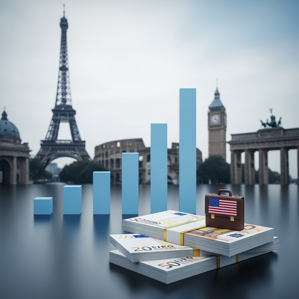 Illustration for: US Firms Boost Euro Bond Sales Amid Favorable Conditions