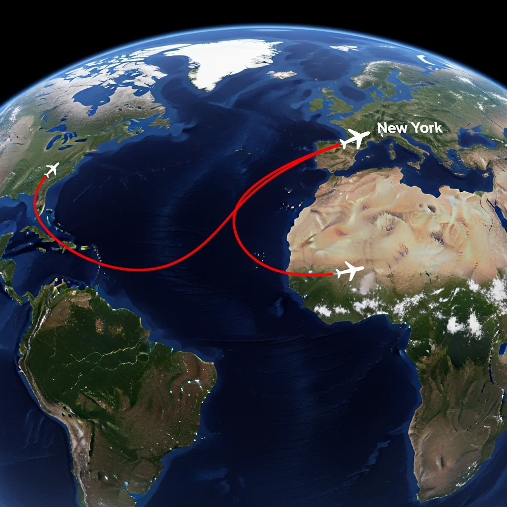 Illustration for: Netanyahu's Unusual Flight Path to UN Assembly